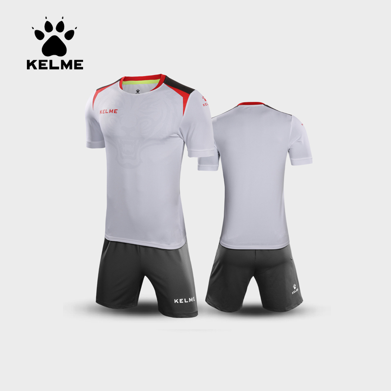 KELME卡尔美 新款短袖足球服套装男 比赛训练服可印制印号3871006